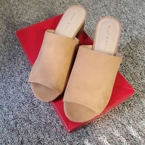 Cognac / Bronze Suede Mules